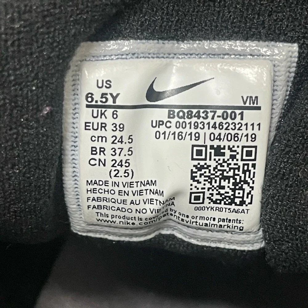 Nike Air Max 97 Sneakers Kids 6.5Y Gray Black Toggle Lace BQ8437-001